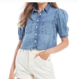 Levi's Roxy Puff Sleeve Denim Top